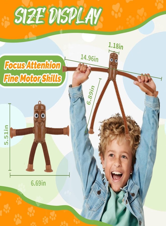 yewfall Valentines Day Gift for Kid Toddlers Boy Year Italian Brainrot Pop Tubes Fidget Sensory Toys for Toddlers,4Pcs Travel Toys with Suction Cups for Airplane Car Activities, Screen-Free Fun for Boys Girls - Image 2